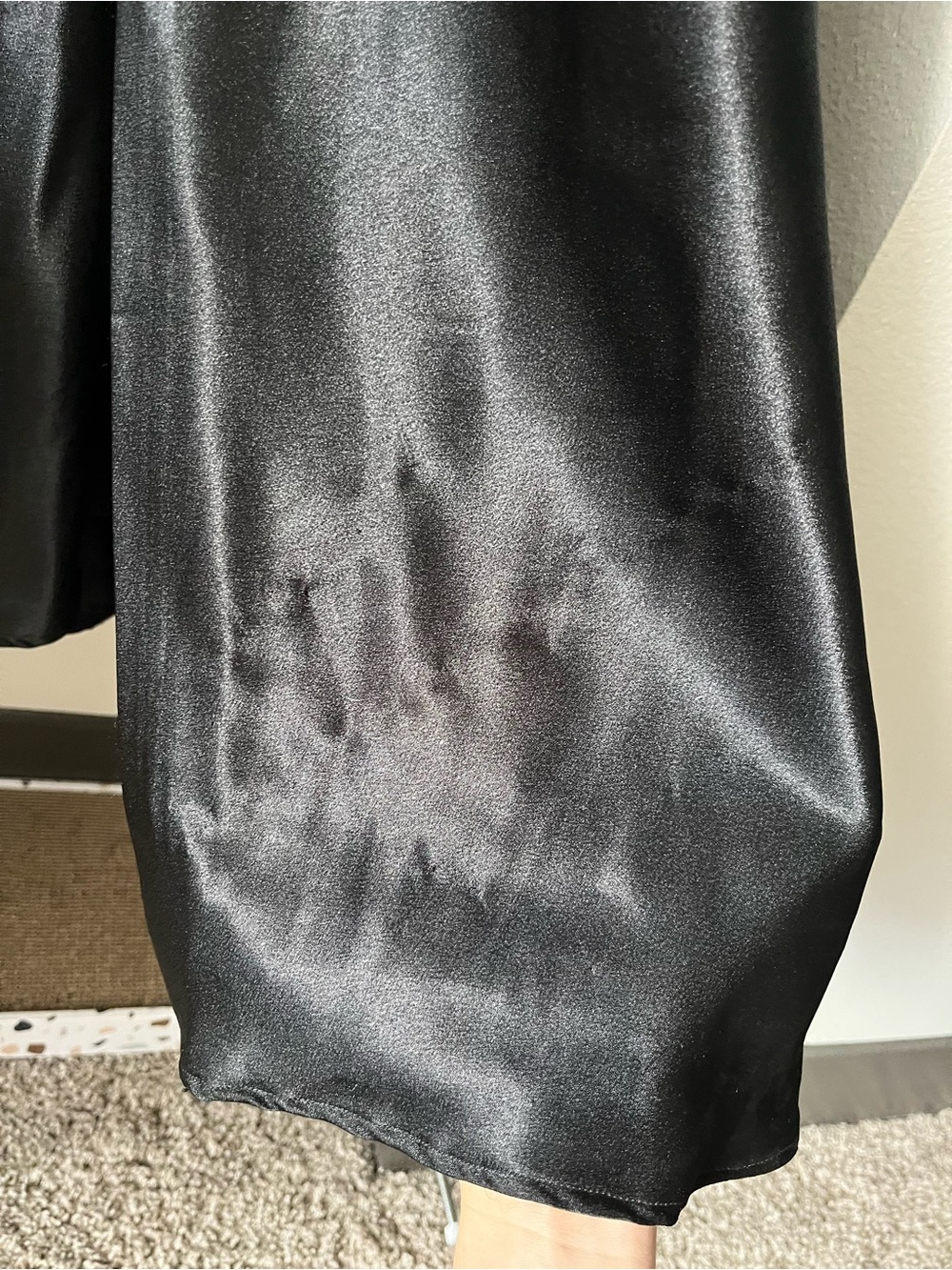 Birdy Grey Black Satin Dress with Cowl Neck - Picture 10 of 11